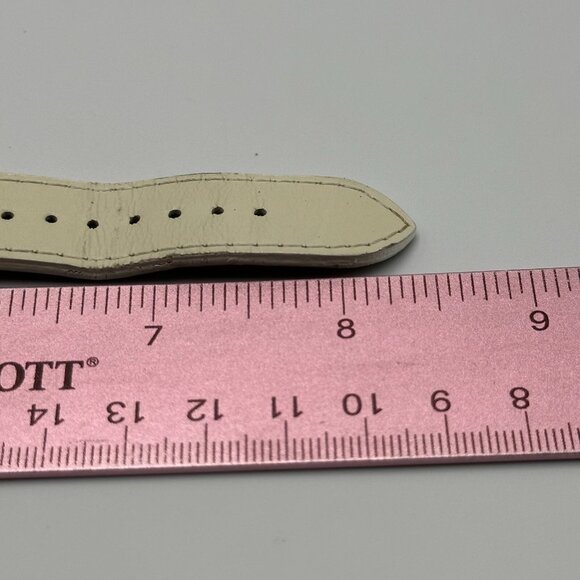 3/$30 Anne Klein Watch Women Silver Tone Cream Leather Band New Battery 8.5" - Picture 11 of 13